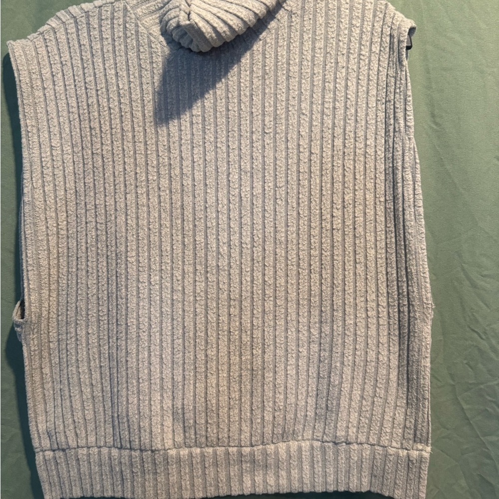 SHEIN Gray Turtleneck Sweater with Ribbed Knit